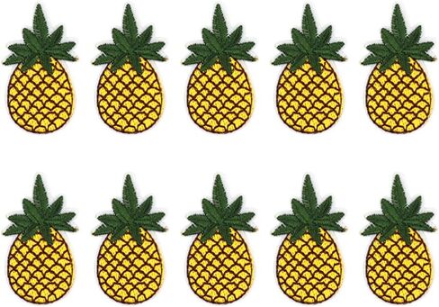 ديكور لامع من Healifty مصنوع من الحديد على الرقع المطرزة بالترتر والأناناس وسترات جينز وأكياس قماش تي شيرت وسترة وحقيبة قماش ملابس الكوع وديكور عيد الميلاد المخصص 10 قطع من ملصقات الأناناس in Kuwait