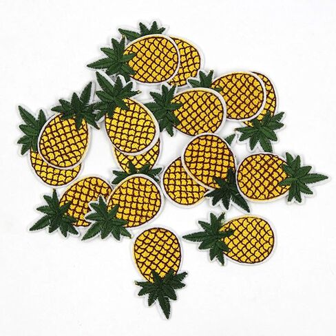 ديكور لامع من Healifty مصنوع من الحديد على الرقع المطرزة بالترتر والأناناس وسترات جينز وأكياس قماش تي شيرت وسترة وحقيبة قماش ملابس الكوع وديكور عيد الميلاد المخصص 10 قطع من ملصقات الأناناس in Kuwait