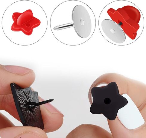 DUFEIMOY 60Pcs Star Rubber Pin Backs Locking, Locking Pin Backs with Storage Case, Pin Backs Pin Keepers for Brooch Tie Hat Badge Insignia, Multicolor Star-Shaped Pin Locks in Kuwait