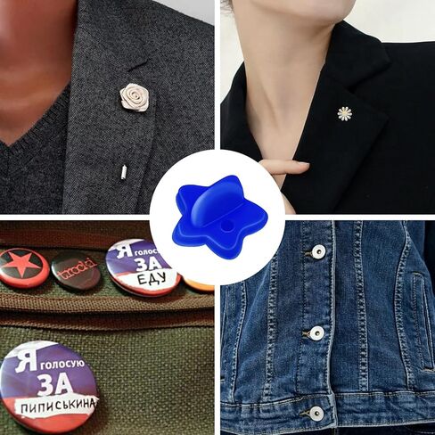 DUFEIMOY 60Pcs Star Rubber Pin Backs Locking, Locking Pin Backs with Storage Case, Pin Backs Pin Keepers for Brooch Tie Hat Badge Insignia, Multicolor Star-Shaped Pin Locks in Kuwait