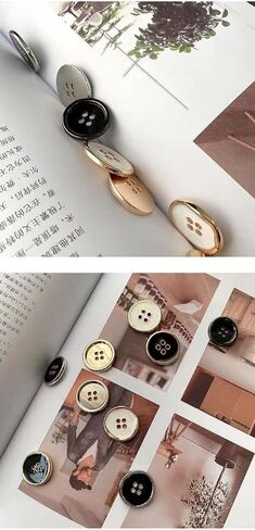 12PCS Four-Eye Metal Button Suit Buttons Crafts Button Decorative Buttons for Sewing DIY (20mm, Black Silver) in Kuwait