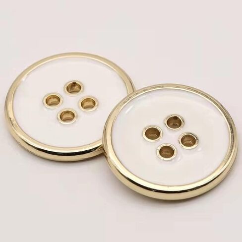 12PCS Four-Eye Metal Button Suit Buttons Crafts Button Decorative Buttons for Sewing DIY (20mm, Black Silver) in Kuwait