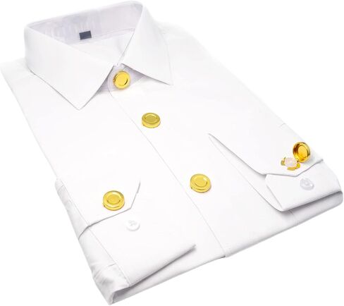 12 قطعة من أغطية الأزرار وأساور الأكمام وأزرار الأكمام وسلسلة الأكمام المقلدة لملابس السهرة الرسمية أو القمصان الرسمية وأزرار على أطراف الأكمام وزر القميص وإكسسوارات فارغة يمكنك صنعها بنفسك in Kuwait