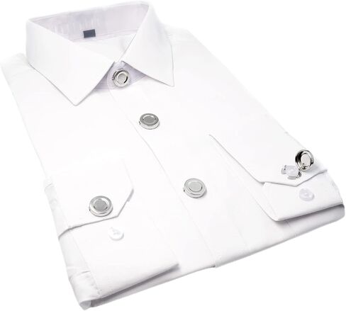 12 قطعة من أغطية الأزرار وأساور الأكمام وأزرار الأكمام وسلسلة الأكمام المقلدة لملابس السهرة الرسمية أو القمصان الرسمية وأزرار على أطراف الأكمام وزر القميص وإكسسوارات فارغة يمكنك صنعها بنفسك in Kuwait