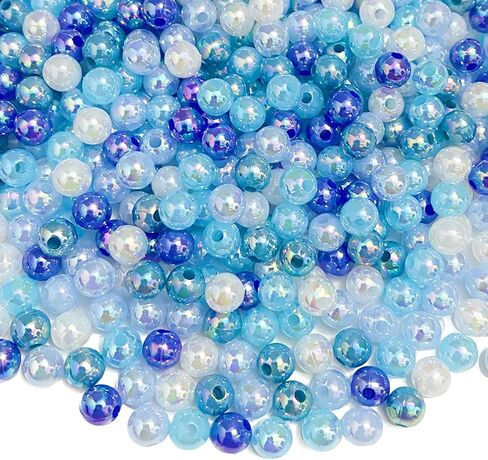 800pcs Pearl Beads 6mm Pearl Craft Beads Round Bulk Pearls for Bracelet Necklace Jewelry Making DIY Sewing Crafts Home Decoration Vase Filler (Light Pink AB) in Saudi Arabia