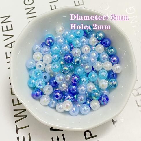 800pcs Pearl Beads 6mm Pearl Craft Beads Round Bulk Pearls for Bracelet Necklace Jewelry Making DIY Sewing Crafts Home Decoration Vase Filler (Light Pink AB) in Saudi Arabia