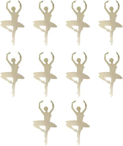 TENDYCOCO Ballerina Cutout Wooden Unfinished Ballet Dance Shape Slices DIY Wedding Party Home Decor Kids Toy Gift Favor 10pcs in Saudi Arabia
