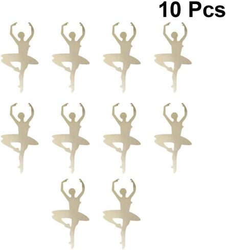 TENDYCOCO Ballerina Cutout Wooden Unfinished Ballet Dance Shape Slices DIY Wedding Party Home Decor Kids Toy Gift Favor 10pcs in Saudi Arabia