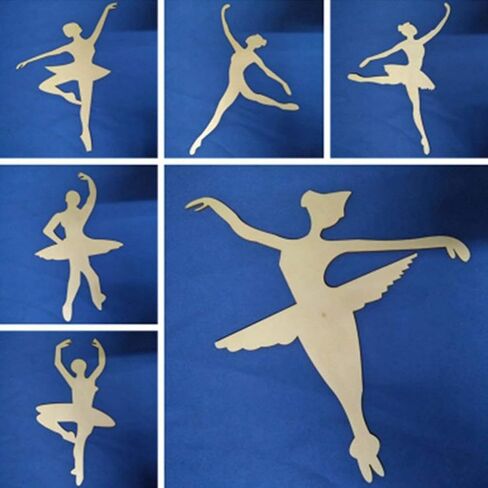 TENDYCOCO Ballerina Cutout Wooden Unfinished Ballet Dance Shape Slices DIY Wedding Party Home Decor Kids Toy Gift Favor 10pcs in Saudi Arabia