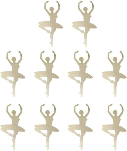 TENDYCOCO Ballerina Cutout Wooden Unfinished Ballet Dance Shape Slices DIY Wedding Party Home Decor Kids Toy Gift Favor 10pcs in Saudi Arabia
