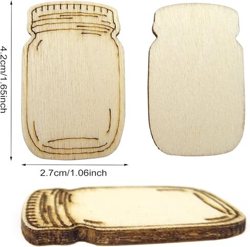 50 قطعة من قصاصات برطمانات خشبية من هونباي زخارف فنية لتزيين الحرف اليدوية in Kuwait