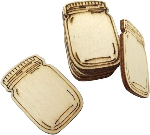 50 قطعة من قصاصات برطمانات خشبية من هونباي زخارف فنية لتزيين الحرف اليدوية in Kuwait