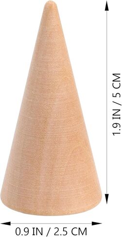 IMIKEYA 20Pcs Natural Wood Cone Unfinished Christmas Tree Ring Holders Unpainted Cone Wood Jewelry Display DIY Craft Wooden Cone for DIY Projects Kids Arts Crafts Toy in Kuwait