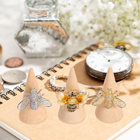 IMIKEYA 20Pcs Natural Wood Cone Unfinished Christmas Tree Ring Holders Unpainted Cone Wood Jewelry Display DIY Craft Wooden Cone for DIY Projects Kids Arts Crafts Toy in Kuwait