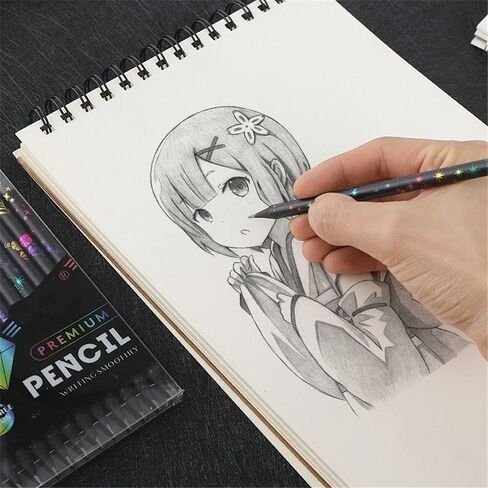 12 قطعة من أقلام الرصاص الملونة HB للرسم الفني، للطلاب الذين يقومون بكتابة اللوازم المدرسية، مثالية لفن الرسم والرسم والتظليل وأقلام الرصاص للفنانين للمبتدئين والفنانين المحترفين in Kuwait