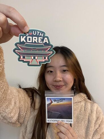 Vagabond Heart South Korea Sticker - Weatherproof Vinyl Decal - Republic of Korea Souvenir in Saudi Arabia