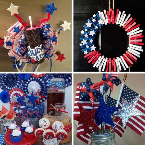 502 قطعة 4 أحجام متنوعة ملصقات وطنية نجوم متنوعة ملصقات نجم العلم الأمريكي القلب ستار فوم ملصقات في أحمر أزرق فضي أبيض رمادي ذاتي لاصق 2.5 سم 1.5 بوصة 2.5 بوصة لـ 4 يوليو ديكور الحرف in Kuwait