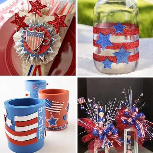 502 قطعة 4 أحجام متنوعة ملصقات وطنية نجوم متنوعة ملصقات نجم العلم الأمريكي القلب ستار فوم ملصقات في أحمر أزرق فضي أبيض رمادي ذاتي لاصق 2.5 سم 1.5 بوصة 2.5 بوصة لـ 4 يوليو ديكور الحرف in Kuwait