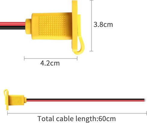 RIIEYOCA XT60 Adapter with Mount Panel Cable 12AWG XT60 Male Plug with Mount Panel to Bare Wire Power Cable for RC Lipo Battery Solar Panel E-Bike Skyzone FPV Monitor Power Supply (1M) in Kuwait