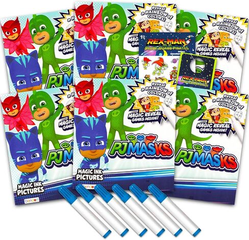 PJ Masks Imagine Ink Coloring Book Set for Boys, Girls - 6 Pack Mini No Mess Coloring Books with Temporary Tattoos, More | PJ Masks Party Favors Bundle in Saudi Arabia