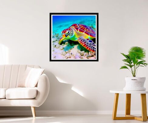 Rovepic 5D Diamond Painting Kits Turtles Animals Round Full Drill, DIY Paint with Diamonds Art Marine Life Crystal Rhinestone Cross Stitch for Home Office Wall Crafts Decorations 12×16 Inch in Kuwait