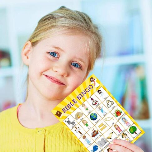 Fancy Land Bible Bingo Game for Vacation Bible School 24 Players for Kids Christian Sunday Church in Saudi Arabia