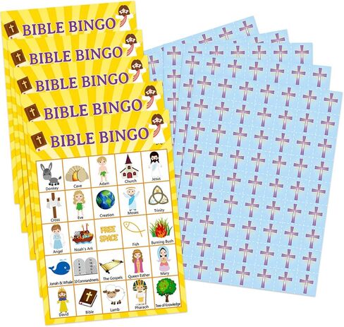 Fancy Land Bible Bingo Game for Vacation Bible School 24 Players for Kids Christian Sunday Church in Saudi Arabia
