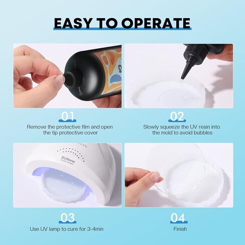 RorAem UV Resin 200g Crystal Clear Ultraviolet Curing UV Resin for Beginners Home DIY in Kuwait