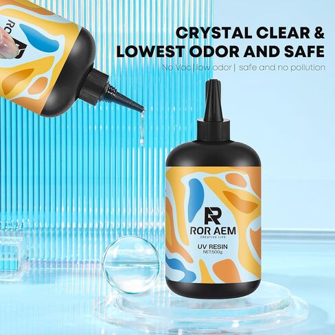 RorAem UV Resin 200g Crystal Clear Ultraviolet Curing UV Resin for Beginners Home DIY in Kuwait