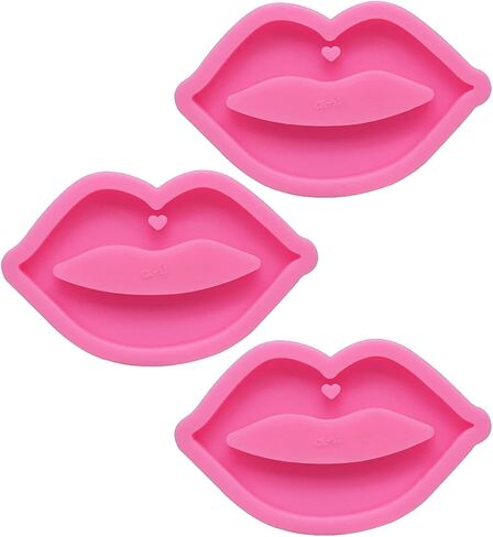 OHAOLYLE 3 Pcs Lips Silicone Mold Mouth Shape Epoxy Resin Molds with Hole for Keychain Pendant Decoration DIY Art Craft Cake Baking Mould Multifunction DIY Making Tools in Kuwait