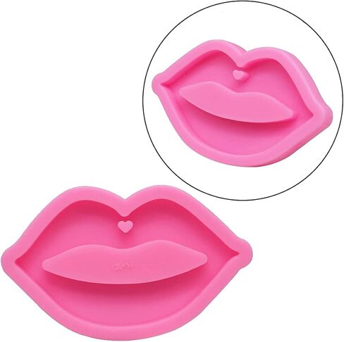 OHAOLYLE 3 Pcs Lips Silicone Mold Mouth Shape Epoxy Resin Molds with Hole for Keychain Pendant Decoration DIY Art Craft Cake Baking Mould Multifunction DIY Making Tools in Kuwait