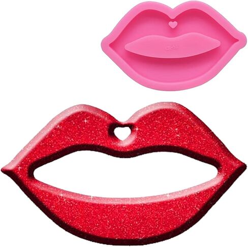 OHAOLYLE 3 Pcs Lips Silicone Mold Mouth Shape Epoxy Resin Molds with Hole for Keychain Pendant Decoration DIY Art Craft Cake Baking Mould Multifunction DIY Making Tools in Kuwait
