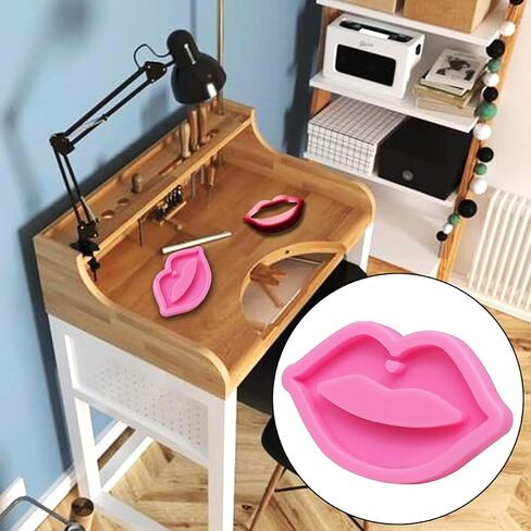 OHAOLYLE 3 Pcs Lips Silicone Mold Mouth Shape Epoxy Resin Molds with Hole for Keychain Pendant Decoration DIY Art Craft Cake Baking Mould Multifunction DIY Making Tools in Kuwait