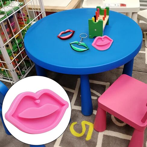 OHAOLYLE 3 Pcs Lips Silicone Mold Mouth Shape Epoxy Resin Molds with Hole for Keychain Pendant Decoration DIY Art Craft Cake Baking Mould Multifunction DIY Making Tools in Kuwait