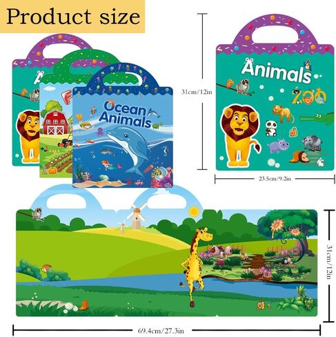 كتب ملصقات قابلة لإعادة الاستخدام للأطفال من عمر 2 إلى 4 سنوات، ملصقات كتب أنشطة المزرعة والمحيطات والحيوانات، ملصقات مقاومة للماء للمراهقات والبنات والأولاد ألعاب تعليمية تعليمية لمرحلة ما قبل المدرسة in Kuwait