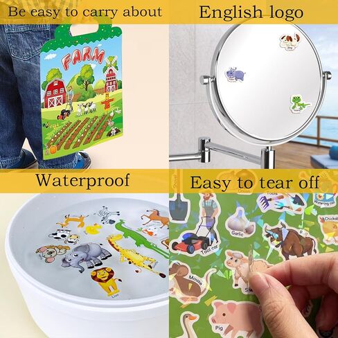 كتب ملصقات قابلة لإعادة الاستخدام للأطفال من عمر 2 إلى 4 سنوات، ملصقات كتب أنشطة المزرعة والمحيطات والحيوانات، ملصقات مقاومة للماء للمراهقات والبنات والأولاد ألعاب تعليمية تعليمية لمرحلة ما قبل المدرسة in Kuwait