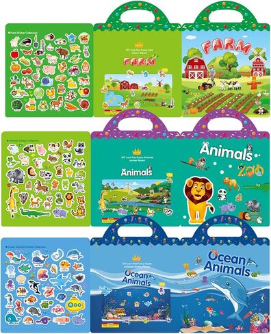 كتب ملصقات قابلة لإعادة الاستخدام للأطفال من عمر 2 إلى 4 سنوات، ملصقات كتب أنشطة المزرعة والمحيطات والحيوانات، ملصقات مقاومة للماء للمراهقات والبنات والأولاد ألعاب تعليمية تعليمية لمرحلة ما قبل المدرسة in Kuwait