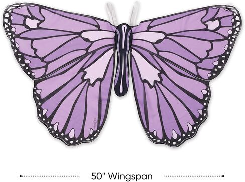 HearthSong Colorful Polyester Butterfly Wings Costume for Kids' Dress Up Imaginative Play, Orange in Kuwait