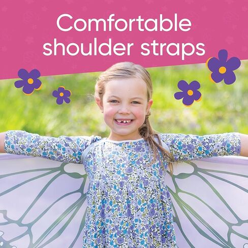 HearthSong Colorful Polyester Butterfly Wings Costume for Kids' Dress Up Imaginative Play, Orange in Kuwait