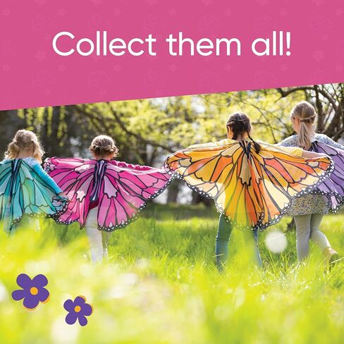 HearthSong Colorful Polyester Butterfly Wings Costume for Kids' Dress Up Imaginative Play, Orange in Kuwait