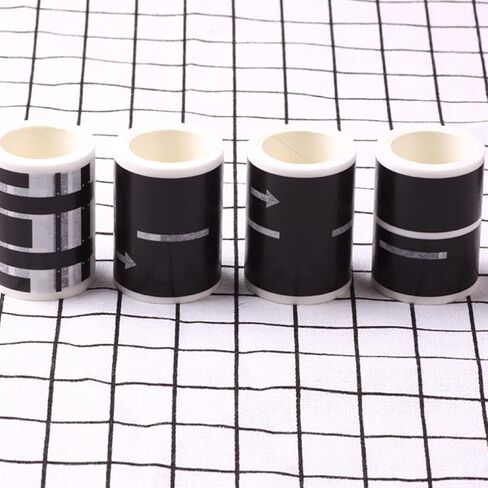 توي اند اونا 4 لفات شريط اسود، لعبة شريط مسار الطريق للسيارة، شريط واشي للمرور ذاتية الصنع وملصقات لافتات المرور للاطفال لتزيين سيارات السباق وهدايا الحفلات in Kuwait