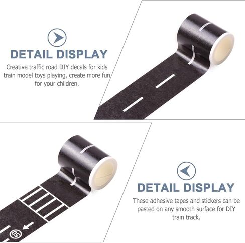 توي اند اونا 4 لفات شريط اسود، لعبة شريط مسار الطريق للسيارة، شريط واشي للمرور ذاتية الصنع وملصقات لافتات المرور للاطفال لتزيين سيارات السباق وهدايا الحفلات in Kuwait