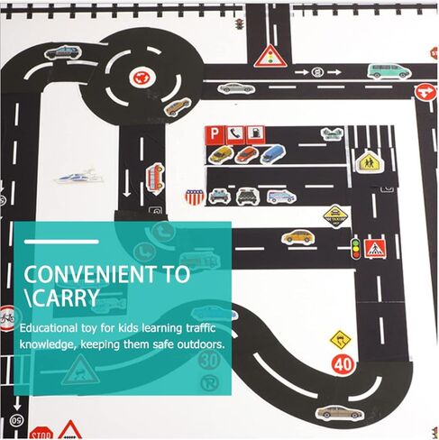 توي اند اونا 4 لفات شريط اسود، لعبة شريط مسار الطريق للسيارة، شريط واشي للمرور ذاتية الصنع وملصقات لافتات المرور للاطفال لتزيين سيارات السباق وهدايا الحفلات in Kuwait