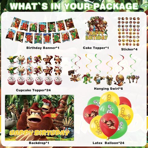 61 قطعة من ديكورات حفلات أعياد الميلاد على شكل حمار كانتري، تتضمن لافتة عيد ميلاد، وغطاء للكيك، وغطاء للكب كيك، ودوامة معلقة، وبالون لاتكس، وملصق، وخلفية in Kuwait