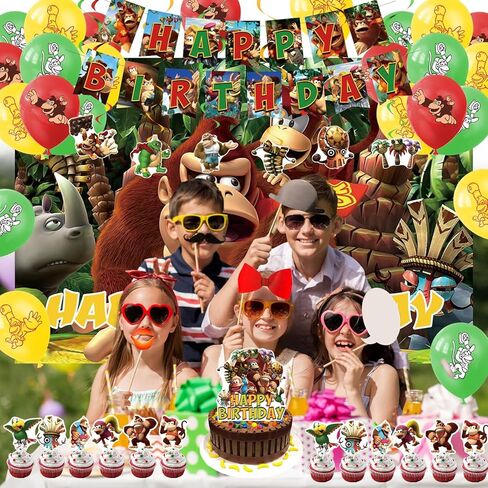 61 قطعة من ديكورات حفلات أعياد الميلاد على شكل حمار كانتري، تتضمن لافتة عيد ميلاد، وغطاء للكيك، وغطاء للكب كيك، ودوامة معلقة، وبالون لاتكس، وملصق، وخلفية in Kuwait