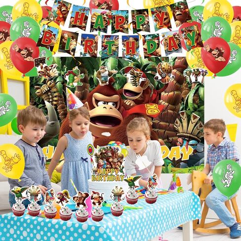 61 قطعة من ديكورات حفلات أعياد الميلاد على شكل حمار كانتري، تتضمن لافتة عيد ميلاد، وغطاء للكيك، وغطاء للكب كيك، ودوامة معلقة، وبالون لاتكس، وملصق، وخلفية in Kuwait