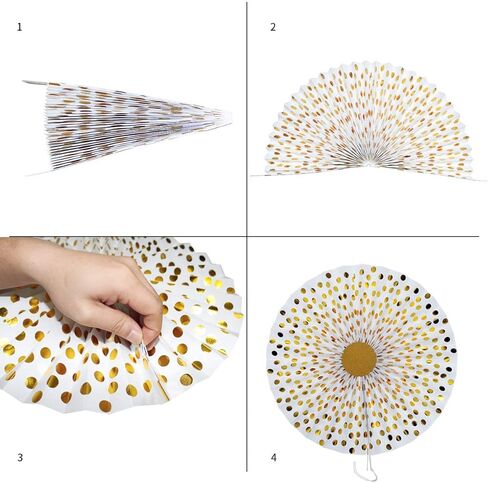 زينة حفلات أعياد الميلاد الممتازة، لوازم حفلات KIMHY مع أكواب مروحة ورقية ذهبية، سوداء، دوامات معلقة ذهبية لحفلات أعياد الميلاد، وحفلات التخرج in Kuwait