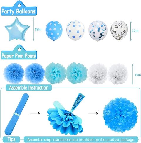 Pink Birthday Party Decorations, Light Pink and White Decorations with Happy Birthday Banner, Tissue Pom Pom Flowers, Hot Pink and White Balloons, Pink Foil Fringe Curtain, Happy Birthday Party Supplies for Girls Women Kids in Kuwait