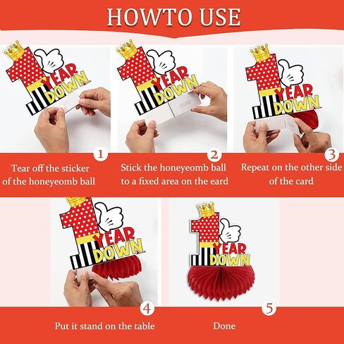 قطع مركزية على شكل قرص العسل لعيد الميلاد الأول السعيد من كارتون ماوس للفتيات الصبيان، موضوع الفأر لمستلزمات الحفلات المركزية لطاولة عيد الميلاد الأول، فأر كرتوني بموضوع سنة واحدة لديكور طاولة عيد الميلاد. in Kuwait