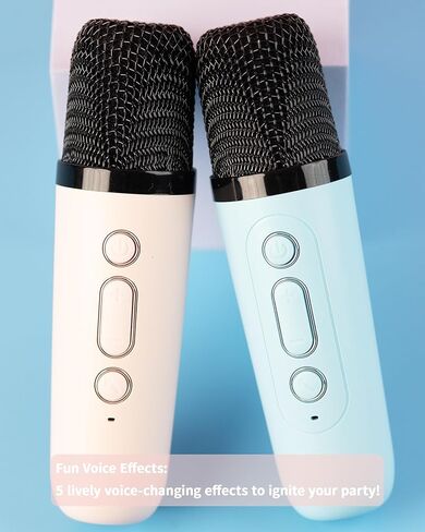 مجموعة سماعات كاريوكي صغيرة للأطفال والكبار، آلة كاريوكي محمولة تعمل بالبلوتوث مع ميكروفون لاسلكي واحد للحفلات المنزلية، الاجتماعات، الهواء الطلق، التحدث، مكبر صوت كاريوكي محمول مع LED (وردي، 1 ميكروفون) in Kuwait